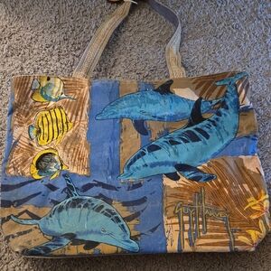 Guy Harvey Oceanic Blue and Brown Tote